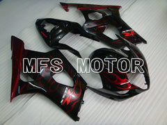 Suzuki GSXR1000 2003-2004 Injection ABS Fairing - Flame - Black Red - MFS2575 - Fairings Kit