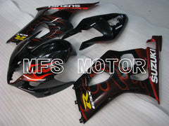 Suzuki GSXR1000 2003-2004 Injection ABS Fairing - Flame - Black Red - MFS2576 - Fairings Kit