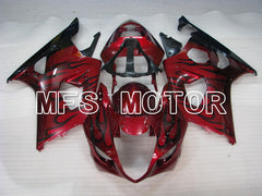 Suzuki GSXR1000 2003-2004 Injection ABS Fairing - Flame - Black Red - MFS2578 - Fairings Kit