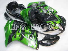 Suzuki GSXR1300 Hayabusa 2008-2020 Injection ABS Fairing - Flame - Black Green - MFS2763 - Fairings Kit