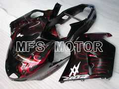 Honda CBR1100XX 1996-2007 Injection ABS Fairing - Flame - Black Red - MFS3249 - Fairings Kit