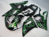Yamaha YZF-R6 1998-2002 Injection ABS Fairing - Flame - Black Green - MFS3520 - Fairings Kit