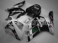 Kawasaki NINJA ZX6R 2003-2004 Injection ABS Fairing - Monster - Black White - MFS3713 - Fairings Kit