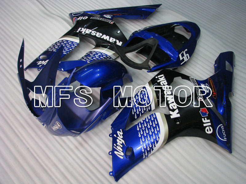 Kawasaki NINJA ZX6R 2003-2004 Injection ABS Fairing - Factory Style - Black Blue - MFS3717 - Fairings Kit