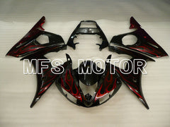 Yamaha YZF-R6 2005 Injection ABS Fairing - Flame - Red Black - MFS3778 - Fairings Kit