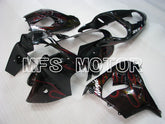 Kawasaki NINJA ZX9R 2000-2001 ABS Fairing - Flame - Black Red - MFS3834 - Fairings Kit