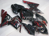 Kawasaki NINJA ZX10R 2004-2005 Injection ABS Fairing - Flame - Black Red - MFS3961 - Fairings Kit