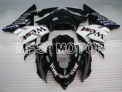 Kawasaki NINJA ZX10R 2004-2005 Injection ABS Fairing - West - Black White - MFS3971 - Fairings Kit