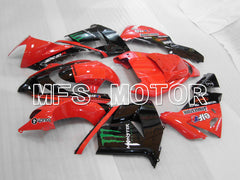Kawasaki NINJA ZX10R 2004-2005 Injection ABS Fairing - Monster - Black Red - MFS3978 - Fairings Kit