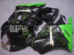 Kawasaki NINJA ZX12R 2002-2005 Injection ABS Fairing - Flame - Black Green - MFS6053 - Fairings Kit