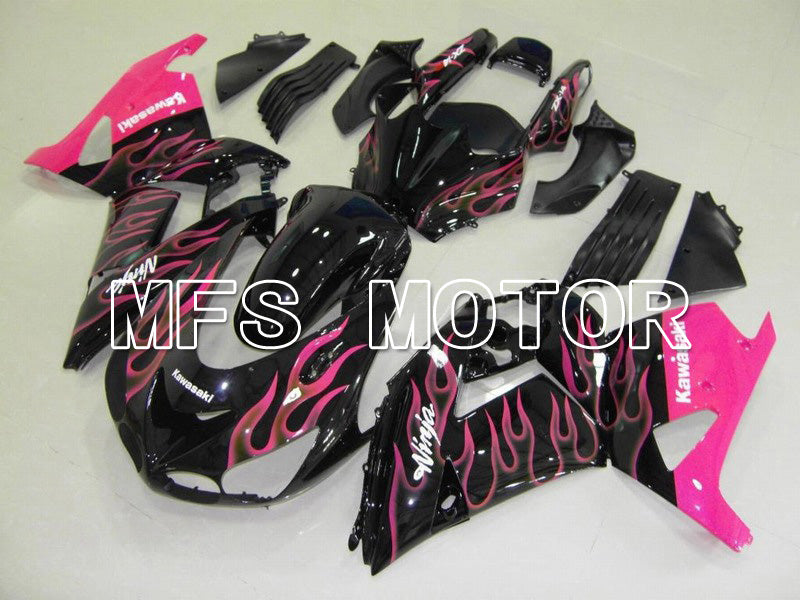 Kawasaki NINJA ZX14R 2006-2011 Injection ABS Fairing - Flame - Black Pink - MFS6093 - Fairings Kit