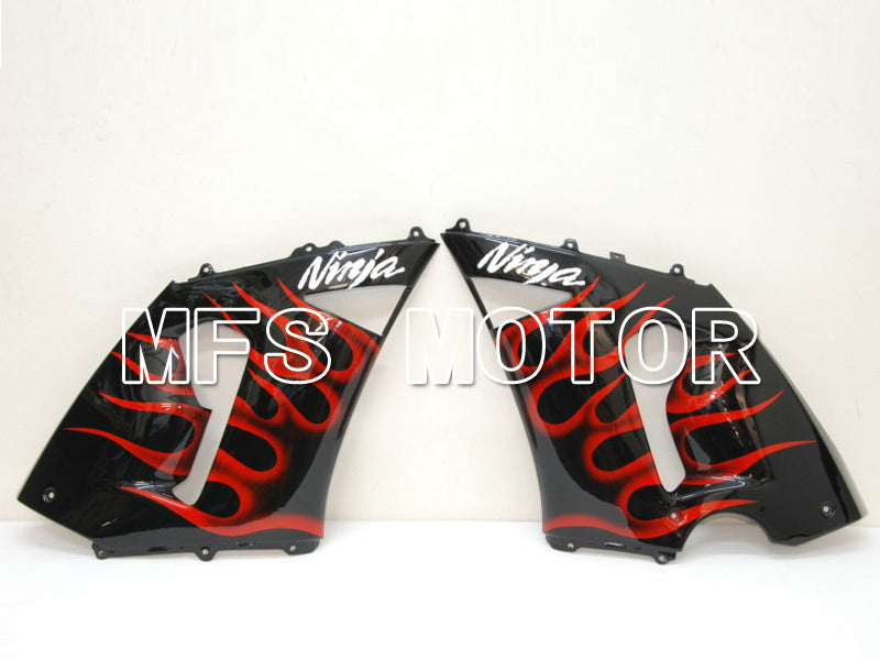 Kawasaki NINJA ZX6R 2005-2006 Injection ABS Fairing - Flame - Black Red - MFS6440 - Fairings Kit