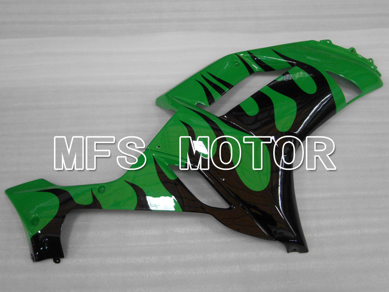 Kawasaki NINJA ZX6R 2007-2008 Injection ABS Fairing - Flame - Black Green - MFS6442 - Fairings Kit