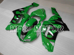 Kawasaki NINJA ZX6R 2007-2008 Injection ABS Fairing - Flame - Black Green - MFS6442 - Fairings Kit