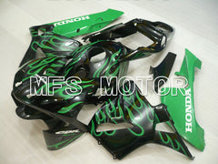 Honda CBR600RR 2003-2004 ABS Injection Fairing - Flame - Black Green - MFS2105 - Fairings Kit