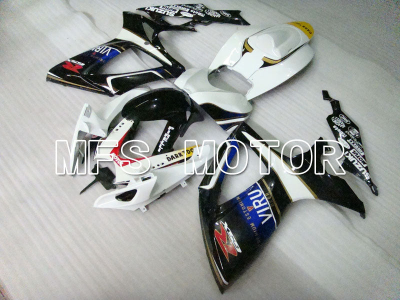 Suzuki GSXR600 GSXR750 2006-2007 Injection ABS Fairing - VIRU - Black White - MFS2370 - Fairings Kit