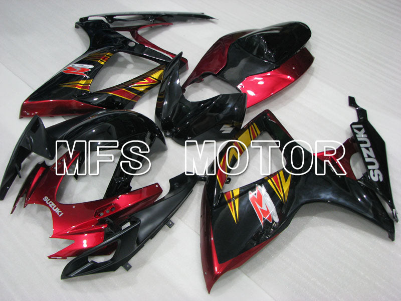 Suzuki GSXR600 GSXR750 2006-2007 Injection ABS Fairing - Factory Style - Black Red wine color - MFS2371 - Fairings Kit