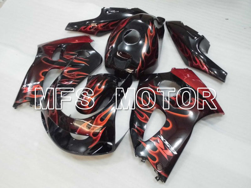 Suzuki GSXR600 1997-2000 ABS Fairing - Flame - Black Orange - MFS2560 - Fairings Kit