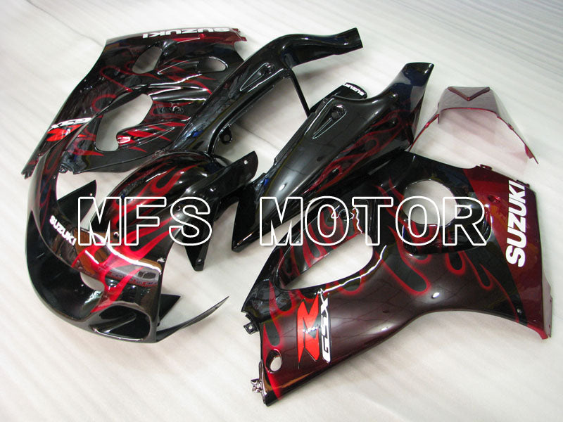 Suzuki GSXR600 1997-2000 ABS Fairing - Flame - Black Red - MFS2563 - Fairings Kit