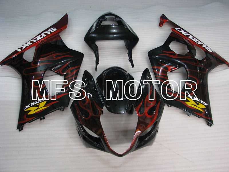 Suzuki GSXR1000 2003-2004 Injection ABS Fairing - Flame - Black Red - MFS2576 - Fairings Kit