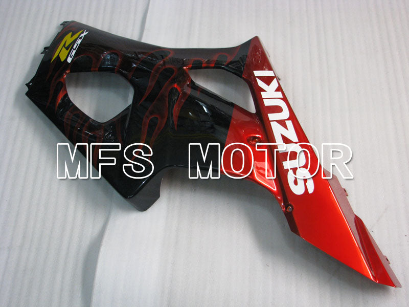 Suzuki GSXR1000 2003-2004 Injection ABS Fairing - Flame - Black Red - MFS2576 - Fairings Kit