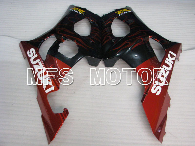 Suzuki GSXR1000 2003-2004 Injection ABS Fairing - Flame - Black Red - MFS2576 - Fairings Kit