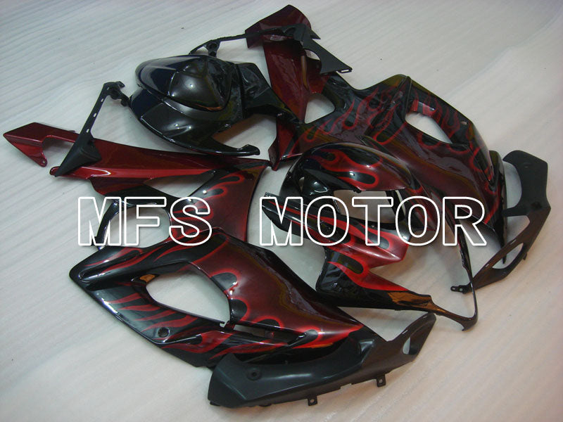 Suzuki GSXR1000 2005-2006 Injection ABS Fairing - Flame - Black Red - MFS2625 - Fairings Kit