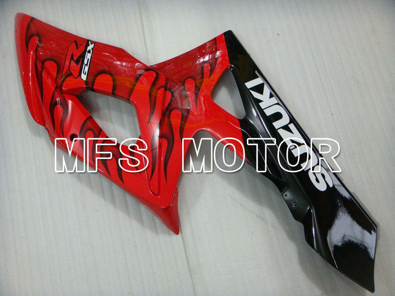 Suzuki GSXR1000 2005-2006 Injection ABS Fairing - Flame - Black Red - MFS2626 - Fairings Kit