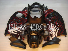 Suzuki GSXR1300 Hayabusa 1999-2007 Injection ABS Fairing - Flame - Black Red - MFS2808 - Fairings Kit