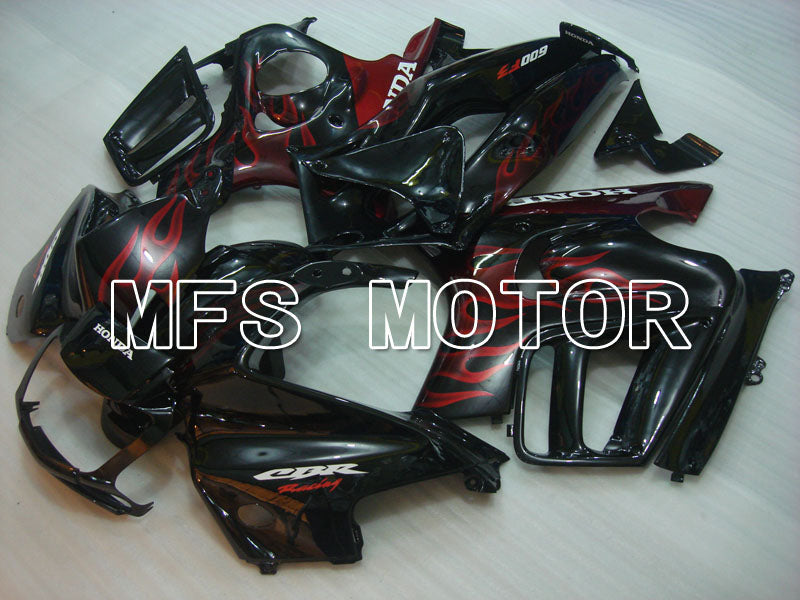 Honda CBR600 F3 1995-1996 Injection ABS Fairing - Flame - Black Red - MFS3036 - Fairings Kit