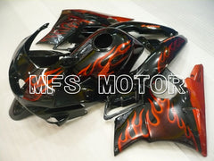Honda CBR600 F2 1991-1994 ABS Fairing - Flame - Black Orange - MFS3103 - Fairings Kit