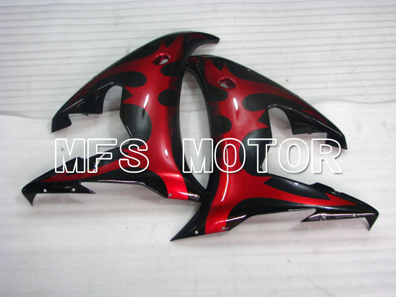Yamaha YZF-R6 2003-2004 Injection ABS Fairing - Flame - Red wine color Black - MFS3607 - Fairings Kit