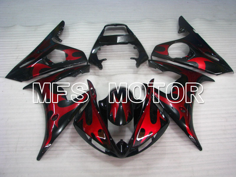 Yamaha YZF-R6 2003-2004 Injection ABS Fairing - Flame - Red wine color Black - MFS3607 - Fairings Kit