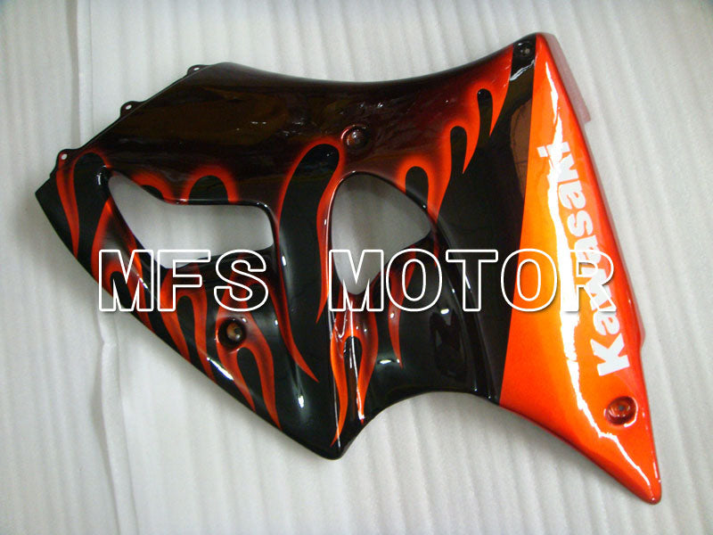 Kawasaki NINJA ZX6R 2000-2002 Injection ABS Fairing - Flame - Black Orange - MFS3639 - Fairings Kit