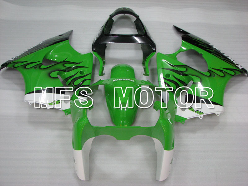 Kawasaki NINJA ZX6R 2000-2002 Injection ABS Fairing - Flame - Black Green - MFS3660 - Fairings Kit