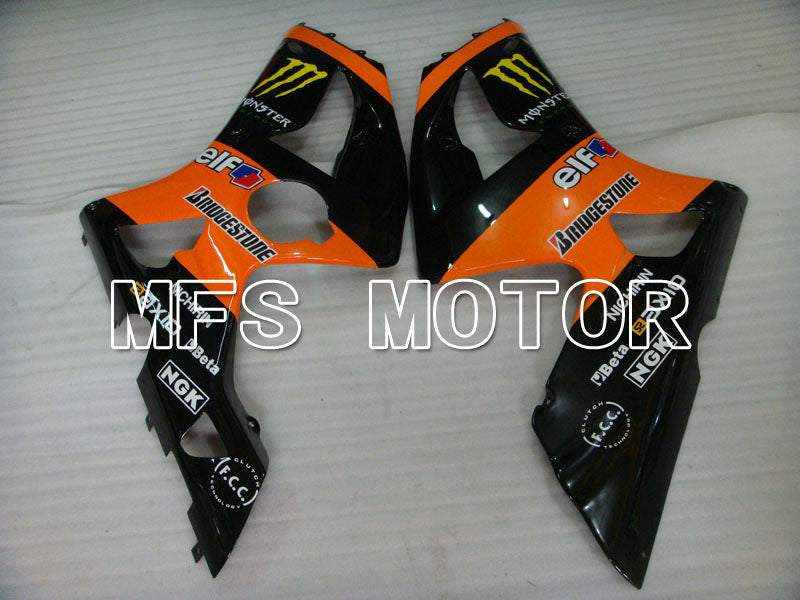 Kawasaki NINJA ZX6R 2003-2004 Injection ABS Fairing - Monster - Black Orange - MFS3716 - Fairings Kit
