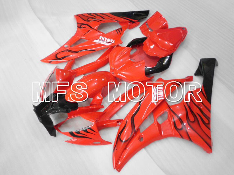 Yamaha YZF-R6 2006-2007 Injection ABS Fairing - Flame - Red Black - MFS3726 - Fairings Kit