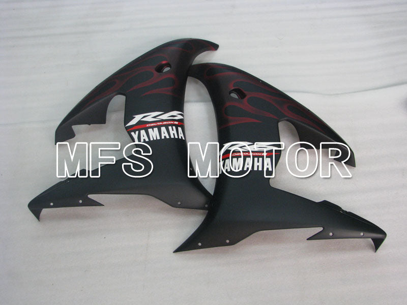 Yamaha YZF-R6 2005 Injection ABS Fairing - Flame - Red Black Matte - MFS3737 - Fairings Kit