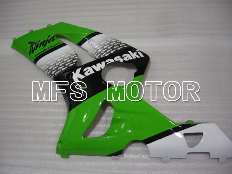 Kawasaki NINJA ZX6R 2003-2004 Injection ABS Fairing - Factory Style - Black Green - MFS3705 - Fairings Kit