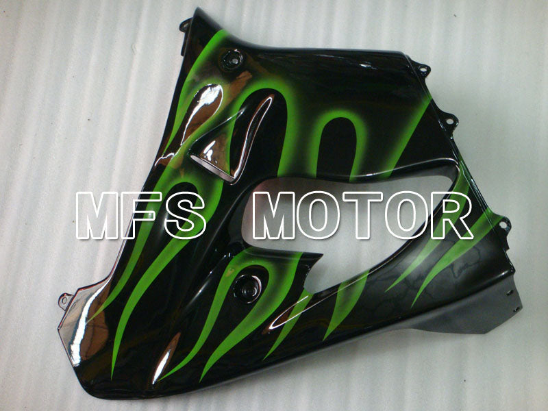 Kawasaki NINJA ZX9R 2000-2001 ABS Fairing - Flame - Black Green - MFS3827 - Fairings Kit