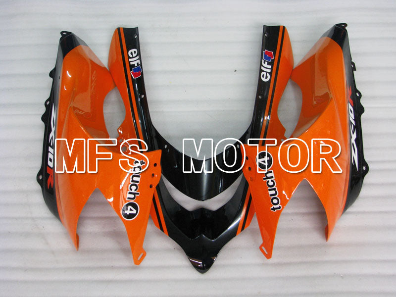 Kawasaki NINJA ZX10R 2004-2005 Injection ABS Fairing - Monster - Black Orange - MFS3969 - Fairings Kit