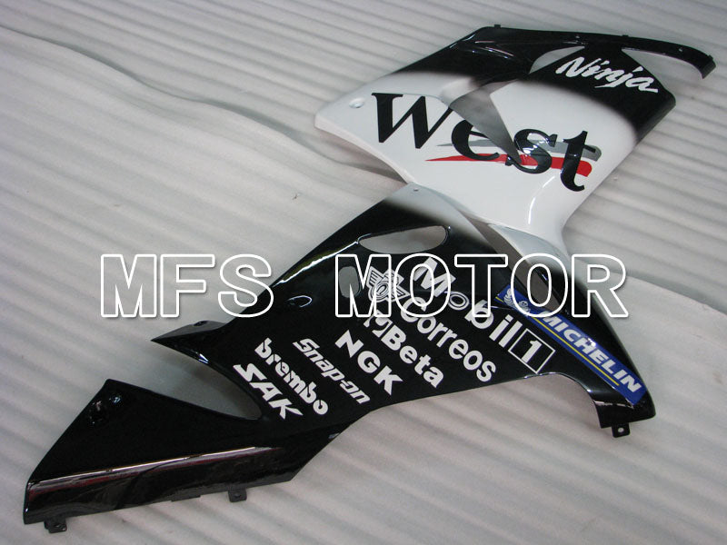 Kawasaki NINJA ZX10R 2004-2005 Injection ABS Fairing - West - Black White - MFS3971 - Fairings Kit