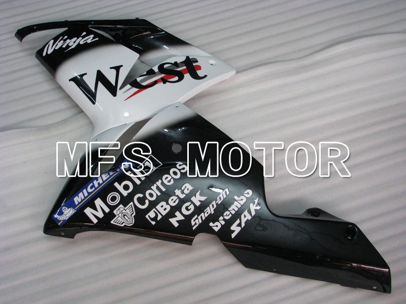 Kawasaki NINJA ZX10R 2004-2005 Injection ABS Fairing - West - Black White - MFS3971 - Fairings Kit