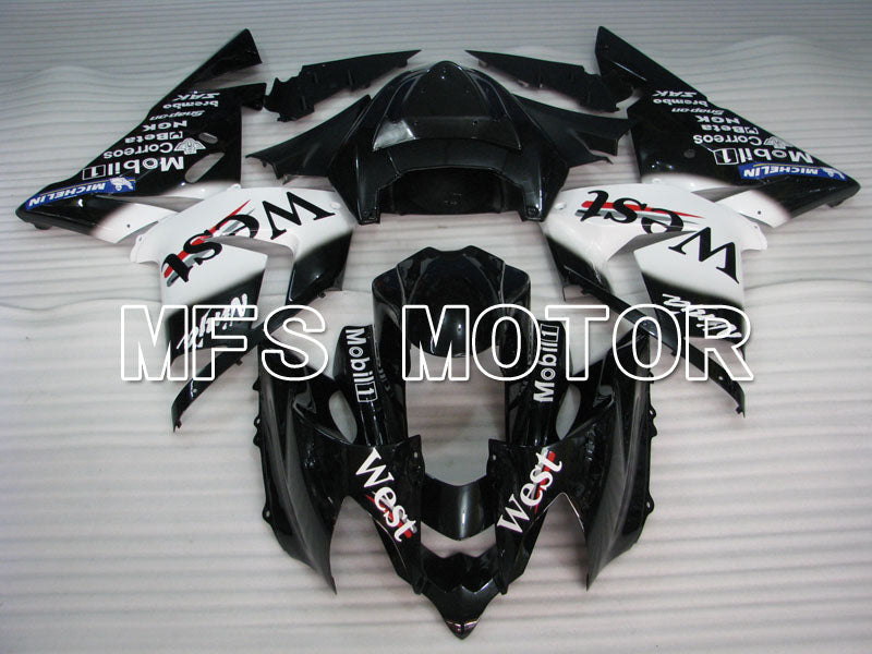 Kawasaki NINJA ZX10R 2004-2005 Injection ABS Fairing - West - Black White - MFS3971 - Fairings Kit