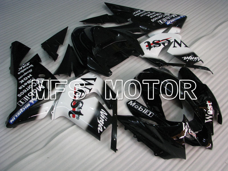 Kawasaki NINJA ZX10R 2004-2005 Injection ABS Fairing - West - Black White - MFS3971 - Fairings Kit