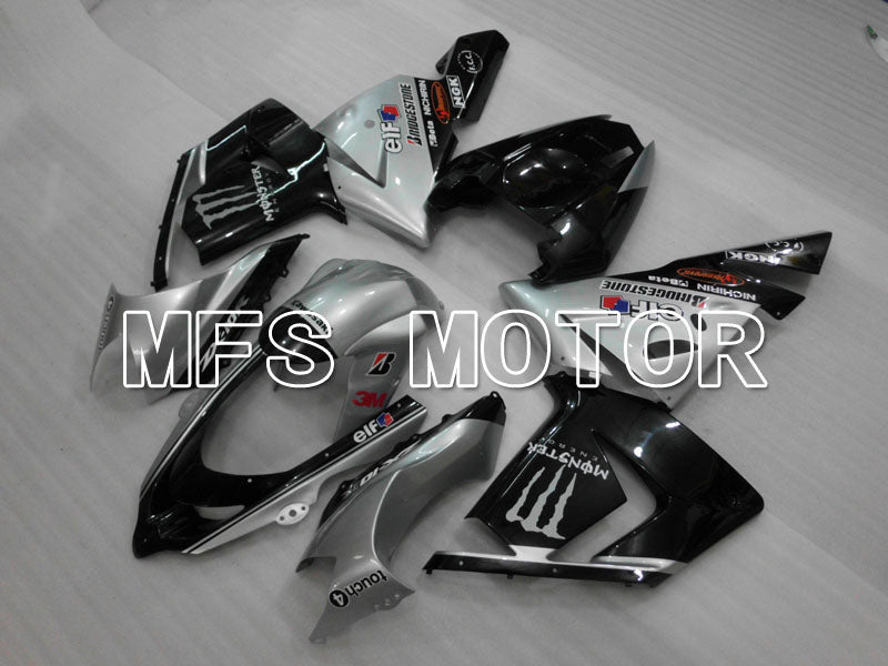 Kawasaki NINJA ZX10R 2004-2005 Injection ABS Fairing - Monster - Black Silver - MFS3974 - Fairings Kit