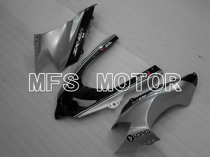Kawasaki NINJA ZX10R 2004-2005 Injection ABS Fairing - Monster - Black Silver - MFS3974 - Fairings Kit