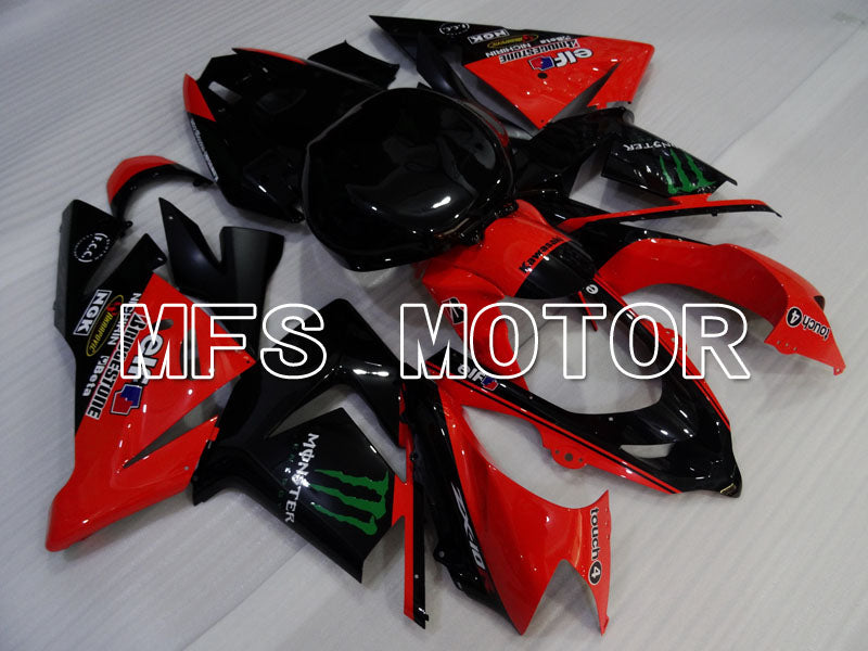 Kawasaki NINJA ZX10R 2004-2005 Injection ABS Fairing - Monster - Black Red - MFS3982 - Fairings Kit