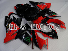 Kawasaki NINJA ZX10R 2004-2005 Injection ABS Fairing - Monster - Black Red - MFS3982 - Fairings Kit