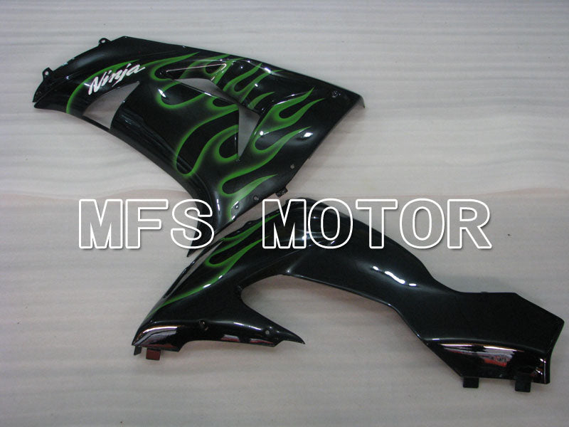 Kawasaki NINJA ZX10R 2006-2007 Injection ABS Fairing - Flame - Black Green - MFS4002 - Fairings Kit